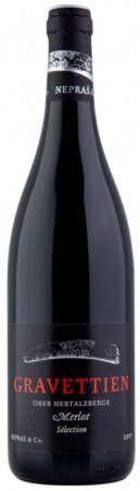 Fľaša vína Merlot Gravettien 2017, zemské víno (suché)