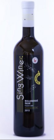 Fľaša vína Rulandské šedé 2015, pozdný sber (polosuché)