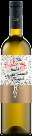 Fľaša vína Chardonnay 2015, pozdný sber (suché)