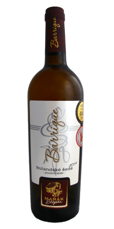 Fľaša vína Rulandské šedé barrique 2014, pozdný sber (suché)