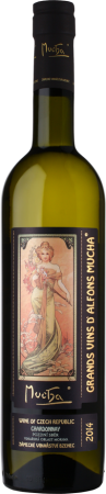 Fľaša vína Chardonnay (Mucha) 2014, pozdný sber (suché)