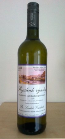 Fľaša vína Ryzlink rýnský 2014, pozdný sber (suché)