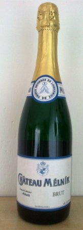 Fľaša vína Chateau Mělník Brut, šumivé víno stanovenej oblasti (sekt. s.o.) (brut)