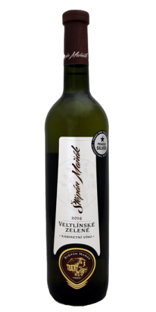Fľaša vína Veltlínské zelené 2014, kabinetné víno (suché)