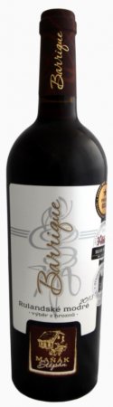 Fľaša vína Rulandské modré barrique 2013, výber z hrozna (suché)