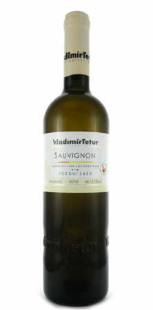 Fľaša vína Sauvignon 2015, pozdný sber (polosuché)