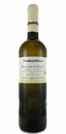 Fľaša vína Ryzlink vlašský 2015, pozdný sber (suché)