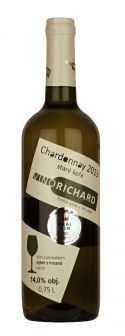 Fľaša vína Chardonnay 2013, výber z hrozna (suché)