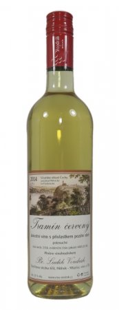 Fľaša vína Tramín červený 2014, pozdný sber (polosuché)