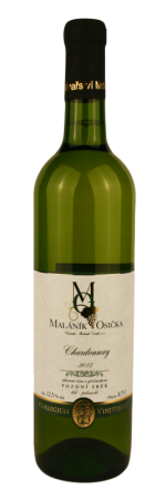 Fľaša vína Chardonnay 2013, pozdný sber (polosuché)