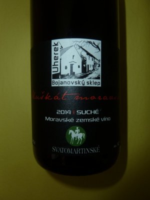 Fľaša vína Muškát moravský (Svatomartinské) 2014, zemské víno