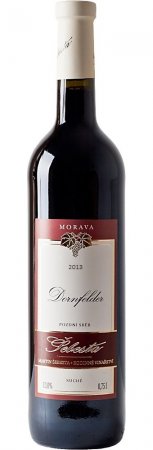 Fľaša vína Dornfelder 2013, pozdný sber (polosuché)