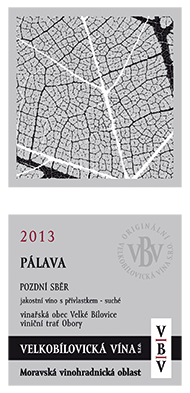 Fľaša vína Pálava 2013, pozdný sber (suché)