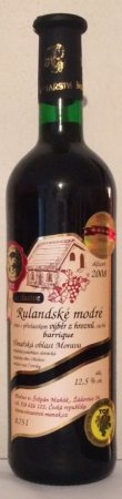 Fľaša vína Rulandské modré barrique 2008, výber z hrozna (suché)