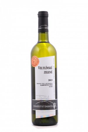 Fľaša vína Veltlínské zelené 2013, kabinetné víno (suché)