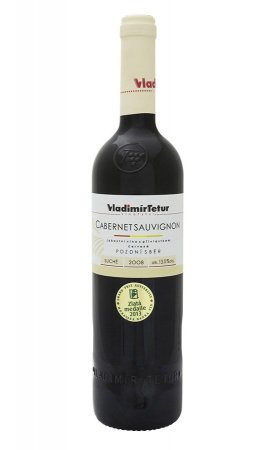 Fľaša vína Cabernet Sauvignon 2008, pozdný sber (suché)