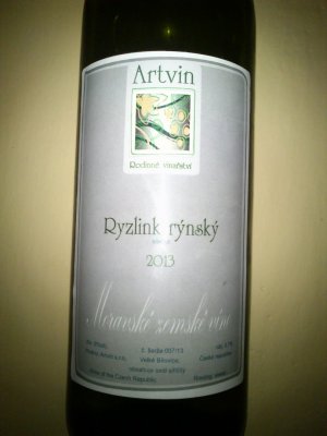 Fľaša vína Ryzlink rýnský 2013, zemské víno (sladké)