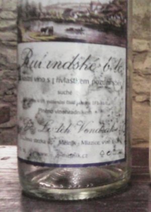 Fľaša vína Rulandské bílé 2009, pozdný sber (suché)