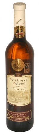 Fľaša vína Veltlínské zelené 2012, pozdný sber (suché)