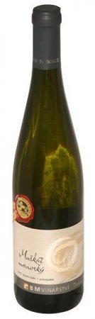 Fľaša vína Muškát moravský 2012, pozdný sber (polosladké)