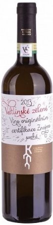 Fľaša vína Veltlínské zelené 2013, voc (suché)