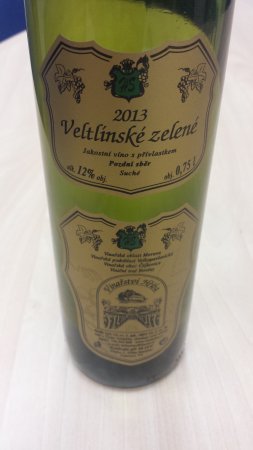 Fľaša vína Veltlínské zelené 2013, pozdný sber (suché)