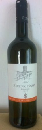 Fľaša vína Ryzlink rýnský 2012, pozdný sber (suché)