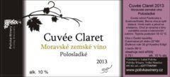 Fľaša vína Cuvée Claret 2013, zemské víno (polosladké)