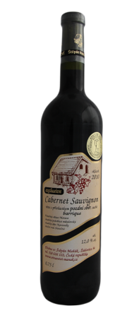 Fľaša vína Cabernet Sauvignon barrique 2010, pozdný sber (suché)