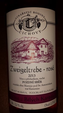 Fľaša vína Zweigeltrebe rosé 2013, pozdný sber (suché)