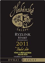 Fľaša vína Ryzlink rýnský 2011, pozdný sber (suché)