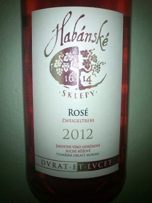 Fľaša vína Zweigeltrebe rosé 2012, akostné víno (suché)