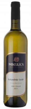 Fľaša vína Rulandské šedé 2013, výber z hrozna (polosladké)