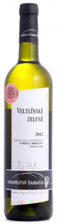Fľaša vína Veltlínské zelené 2012, výber z hrozna (polosladké)