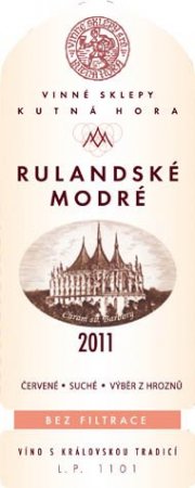 Fľaša vína Rulandské modré 2011, výber z hrozna (suché)