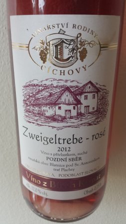 Fľaša vína Zweigeltrebe rosé 2012, pozdný sber (suché)