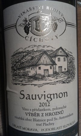 Fľaša vína Sauvignon 2012, výber z hrozna