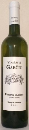 Fľaša vína Ryzlink vlašský Botrytis cinerea 2021, výber z hrozna (polosuché)