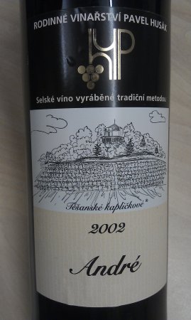 Fľaša vína André 2002, zemské víno (suché)