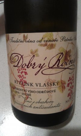 Fľaša vína Ryzlink vlašský, Dobrý ročník 2010, akostné víno (suché)