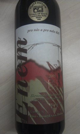 Fľaša vína Enem 2005, akostné víno (suché)