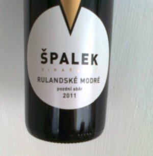 Fľaša vína Rulandské modré 2011, pozdný sber (suché)