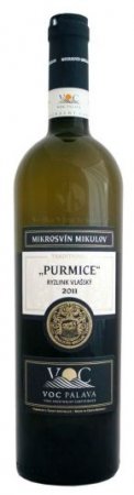Fľaša vína Ryzlink vlašský (Purmice) 2011, voc (suché)