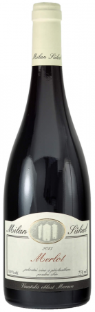 Fľaša vína Merlot 2013, pozdný sber (suché)