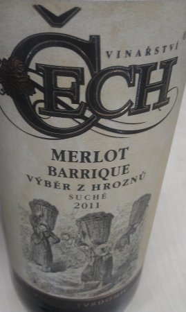 Fľaša vína Merlot (Barrique) 2011, výber z hrozna (suché)
