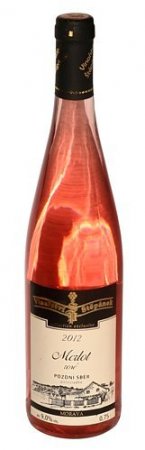 Fľaša vína Merlot rosé 2012, pozdný sber (polosladké)