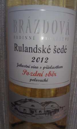 Fľaša vína Rulandské šedé 2012, pozdný sber (suché)