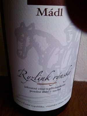 Fľaša vína Ryzlink rýnský 2011, pozdný sber (suché)