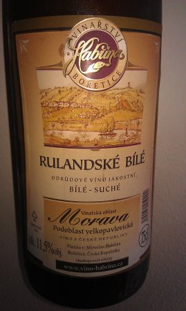 Fľaša vína Rulandské Bíle, akostné víno (suché)