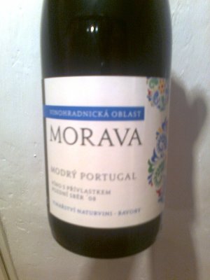 Fľaša vína Modrý portugal 2008, pozdný sber (suché)